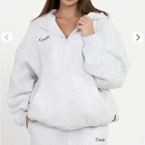 Oversized cotton zip up